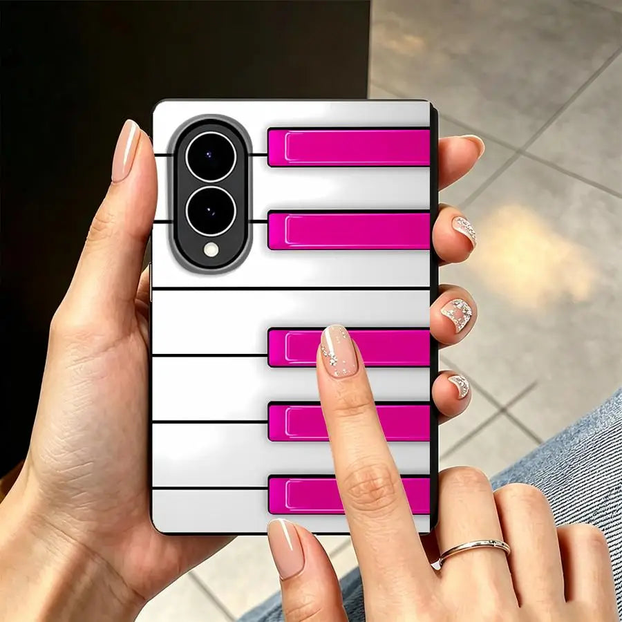 Luxury Phone Cover Case for Samsung Galaxy ZFold Wide Z Fold8 Wide ZFold8 Z Fold 8 Pink Piano Keys