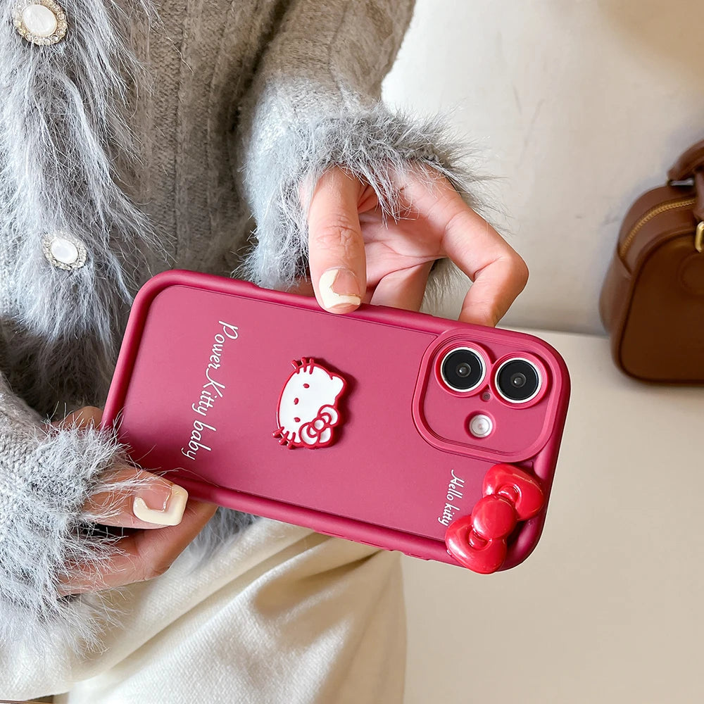 For Motorola Moto Edge 50 G24 Power G13 G53 G55 G35 G84 G85 G14 G54 E13 E22 Kitty Bowknot Toy Cartoon Multistep Soft Phone Case