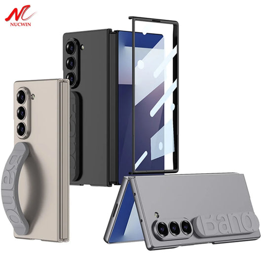 For Samsung Z Fold 7 Screen Protector Case for Samsung Galaxy ZFold 7 Fold7 Elastic Wristband Stand Holder Phone Cover Shell