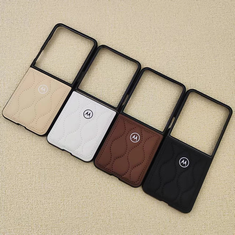 For Motorola Razr 60 50 Ultra 5G Case Luxury Water Ripple Down Jacket Flip Phone Shell Razr50 razr60 Shockproof Protection Cover