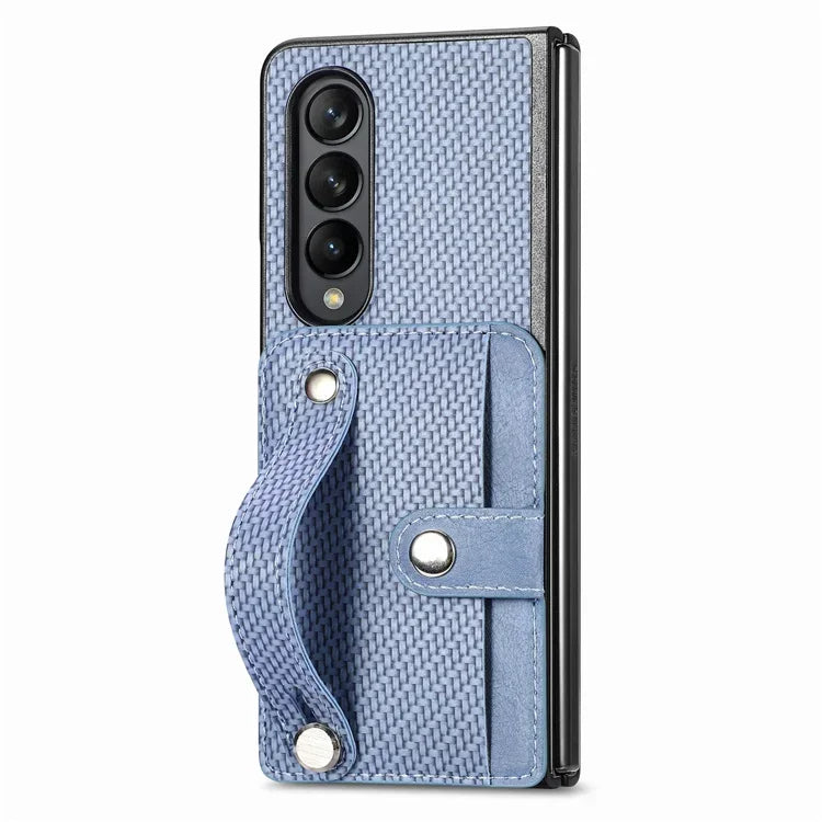 Luxury Case For Samsung Galaxy Z Fold 7 5G 2025 Leather Card Wristband Back Cover For Galaxy Z Fold 6 5 4 3 2 Fold7 Funda