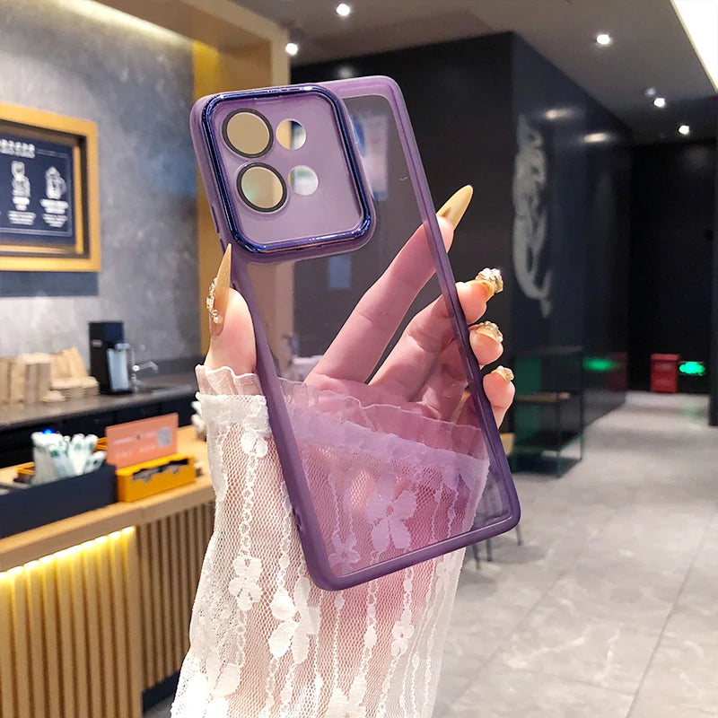 Fashion Transparent MOTO Edge 50 Neo Case for Motorola Edge 50 Fusion 40 G35 G24 Lens Film Protection Soft Silicone Clear Cover