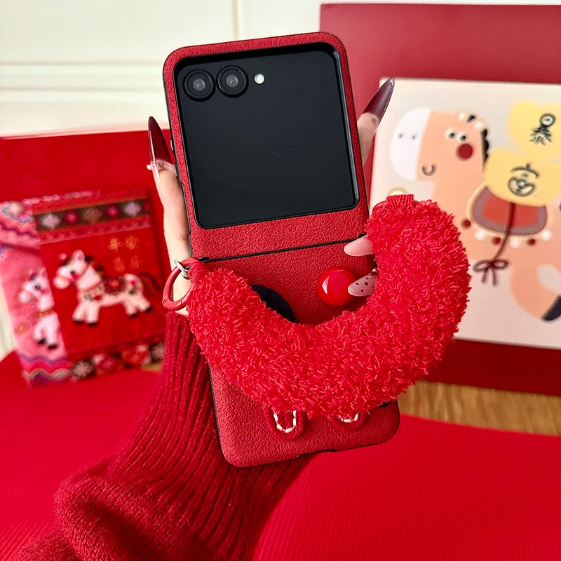 Case For Motorola Razr 60 Ultra 50 Ultra 2025 Razr Plus Side Button Plush Horse Shockproof Hard Mobile Phone Case Cover