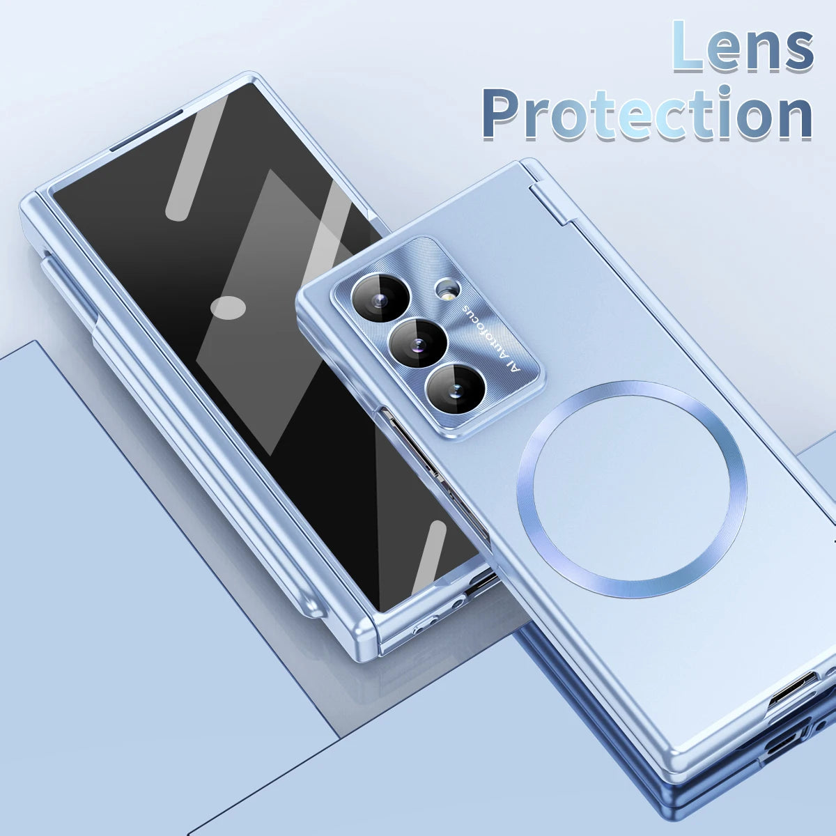 For Samsung Galaxy Z Fold 7 Case Hard plating Hinge Magnetic wireless charging Protective Back Cover Case For Z Fold7 6 Shell