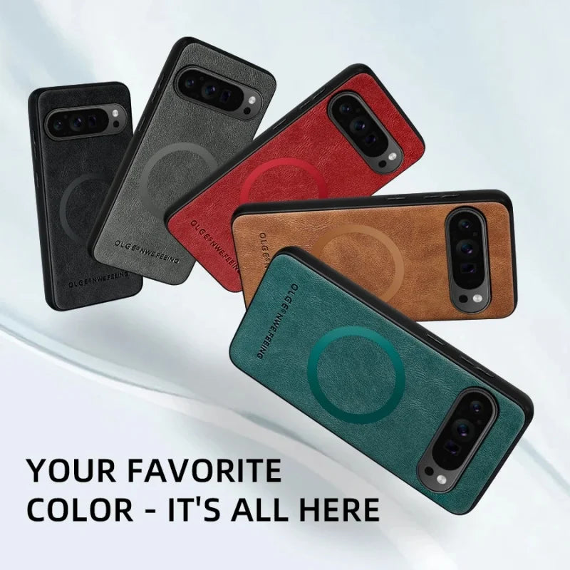 Magnetic Case For Google Pixel 10 9 8 11Pro XL 10A 9A 8A For Magsafe Wireless Charge  Leather Protective Shockproof Phone Case