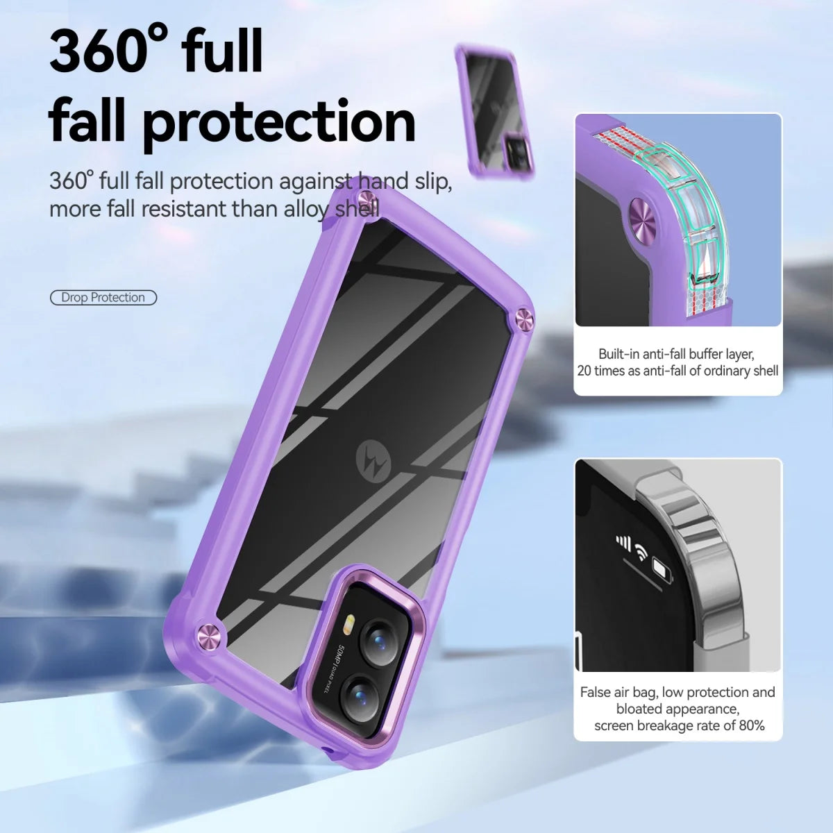 Luxury Rugged Heavy Duty Shockproof Clear Case For Motorola Moto G Stylus Play 5G 2024 Silicone Frame Bumper CD Texture Cover