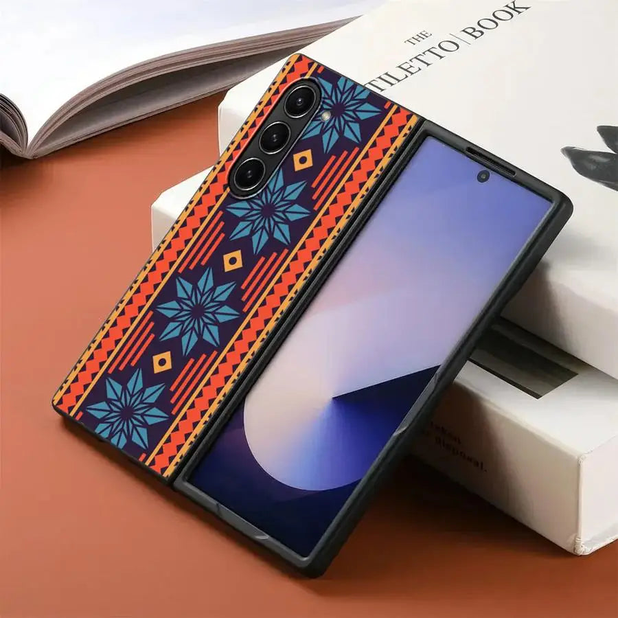 Artistic Pattern Back Phone Cover Case for Samsung Galaxy ZFold6 ZFold4 Z Fold 7 6 5 4 3 ZFold5 ZFold3 ZFold7
