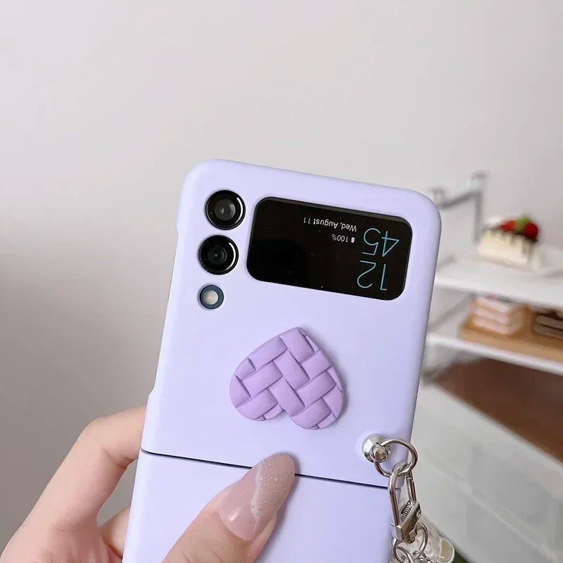 Cute Bear Colorful Beads Bracelet Case For Motorola Razr 40 Ultra 50 Ultra 2023 Plus 2024 Plus Candy Color Heart Hard PC Cover