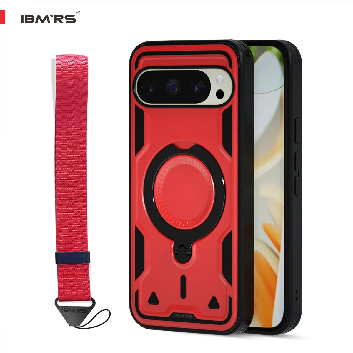 for Google Pixel 10 Pro XL Case, Shockproof Phone Cover with Magnetic Ring & Kickstand, Built-in Lanyard Hole