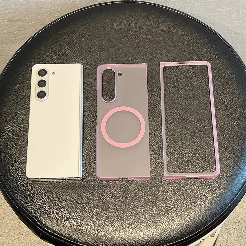 Ultra thin matte For Magsafe Magnetic Case For Samsung Galaxy Z Fold 7 Z Fold 6 Z Fold 5 4 3 Slim Frosted Clear Hard PC Cover