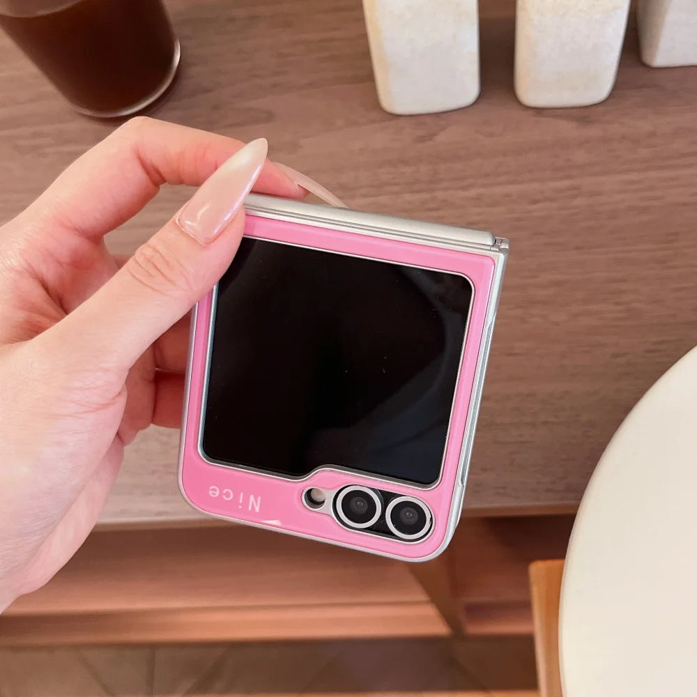 Cute INS Dopamine Colors Gradient Case for Samsung Galaxy Z Flip 8 6 5 Flip 7 3 4 Zflip8 Acrylic Hard Shockproof Cover