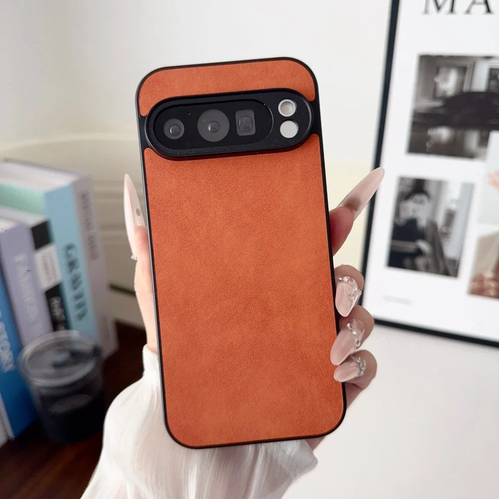 Luxury Solid Color Sheepskin Case for Google Pixel 10 9 Pro XL 8 7 6 9A 8A 7A 6A Ultra Slim Thin Shockproof Skin Feel Back Cover