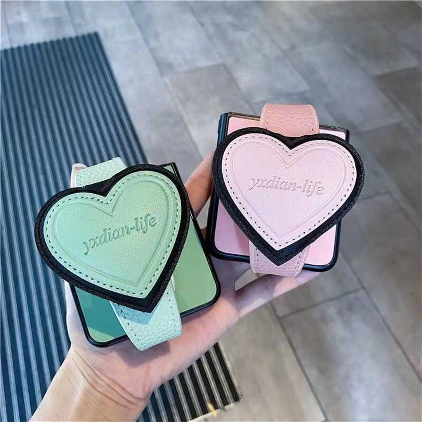 Luxurr Solid Color Case with Leather Love Heart Wrist Strap for for Motorola Razr 60 ultra 60 Pro Razr 60 Razr 50 50ultra Cover
