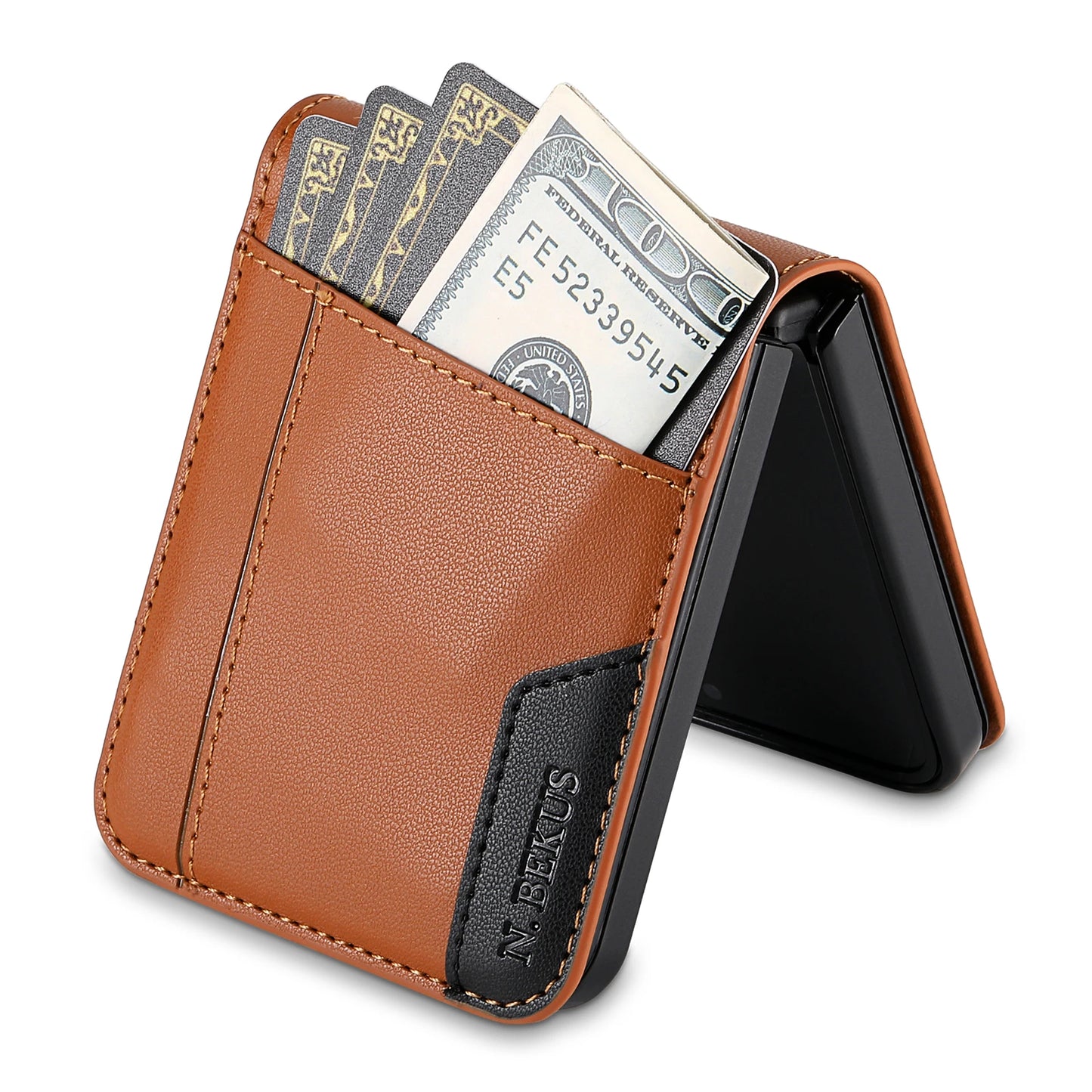 Business Leather Wallet Card Solt Case For Samsung Galaxy Z Flip 7 7fe 5G Flip 6 ZFlip 5 4 3 Flip7 Flip6 Magnetic Bag Skin Cover