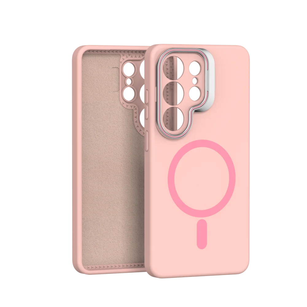 For Magsafe Liquid Silicone Case For Samsung Galaxy S26 S25 S24 S23 Ultra Edge Funda S25 Ultra Metal Lens Protect Magnetic Cover