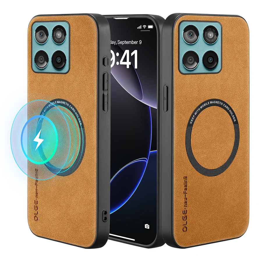 Shockproof Phone Case For Moto Edge 60 Fusion Stylus 60 Pro 60S ﻿Magnetic Retro Soft PU Leather OLGYBPCX