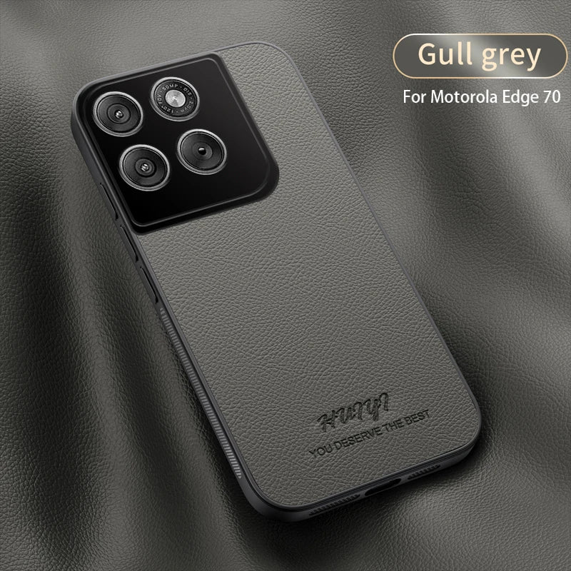 For Motorola Moto Edge 70 X70 Air Case New Business Plain Leather Magnetic PC Anti-drop Cover For MOTO X70 Air Shockproof Funda