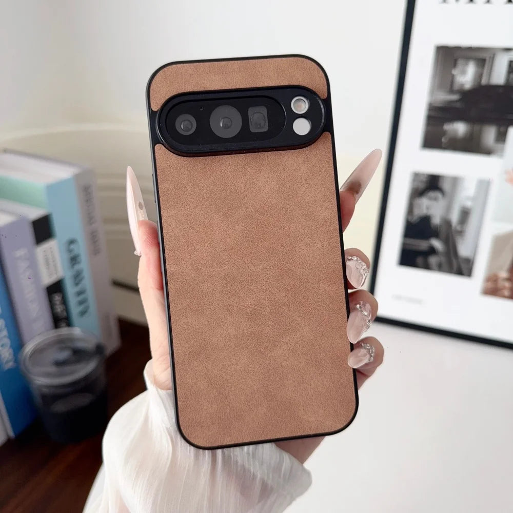 Luxury Solid Color Sheepskin Case for Google Pixel 10 9 Pro XL 8 7 6 9A 8A 7A 6A Ultra Slim Thin Shockproof Skin Feel Back Cover