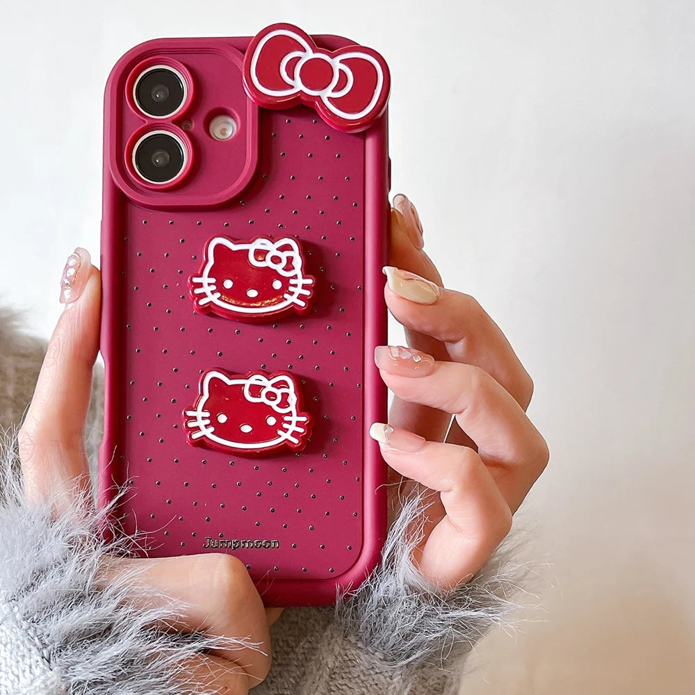 For Motorola Moto Edge 50 G24 Power G13 G53 G55 G35 G84 G85 G14 G54 E13 E22 Kitty Bowknot Toy Cartoon Multistep Soft Phone Case
