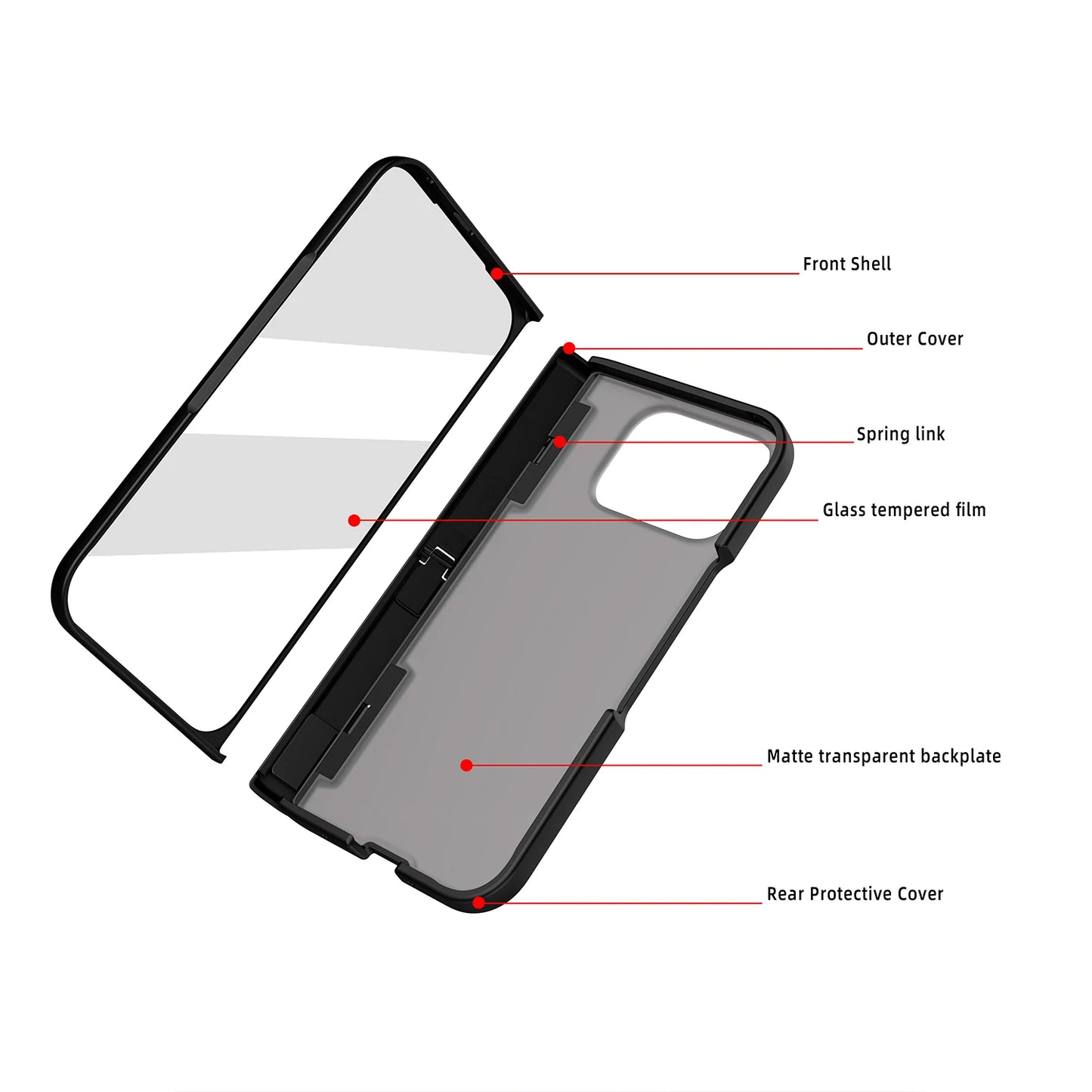Kickstand Hinge Protective Frosted Case For Google Pixel 10Pro Fold With Built-in Tempered Glass Screen Protector