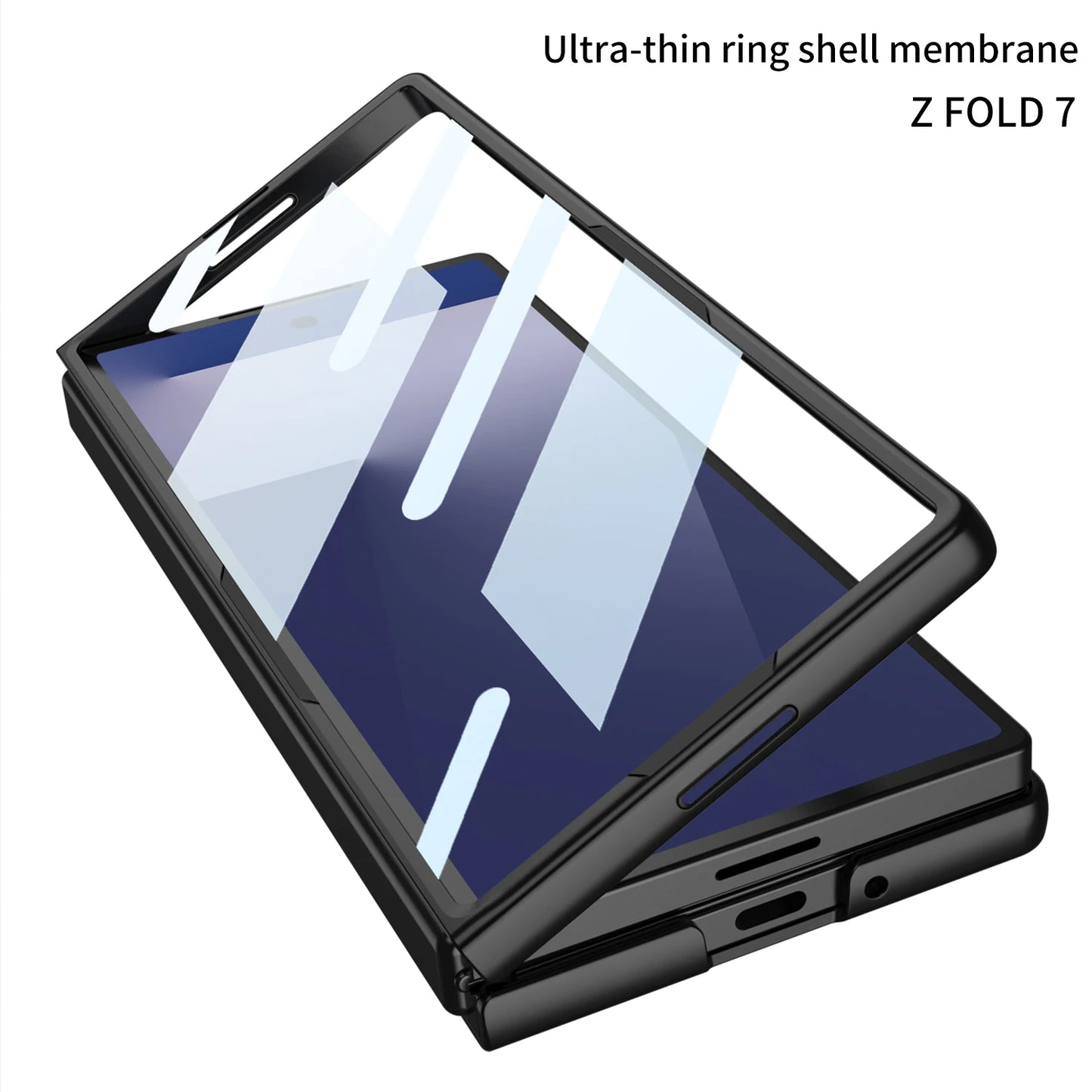 GKK Original Case For Samsung Galaxy Z Fold 7 6 Ring Holder Front Screen Glass Ultra-thin Matte Cover For Galaxy Z Fold 7 Case