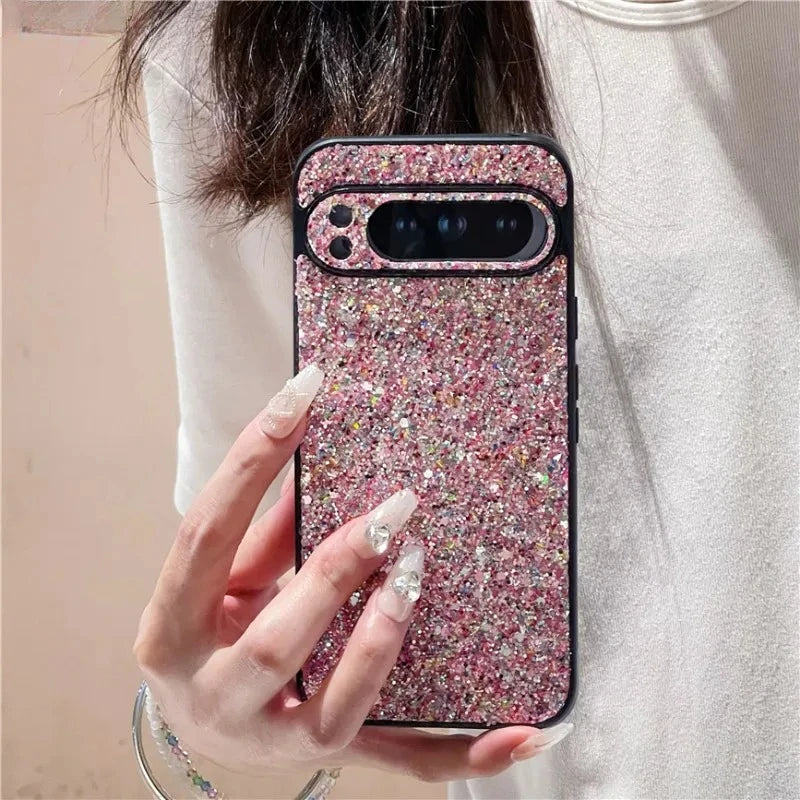 Fashion Elegant Glitter Bling Point Drill Phone Case For Google Pixel 10 9 Pro XL 8 7 6 A Pro Shockproof Buffer Protection Cover
