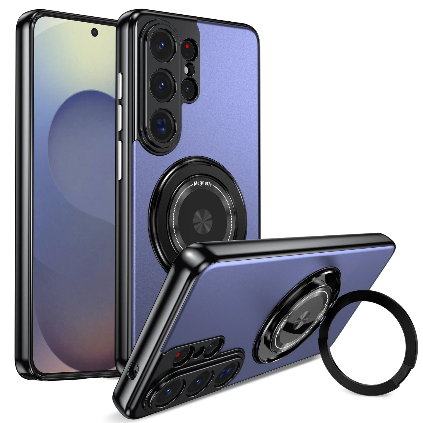 Luxury Metallic 360 Rotating Stand Case For Samsung Galaxy S26 Ultra S26+ Plus 5G Magnetic Cover With Camera Lens Protection