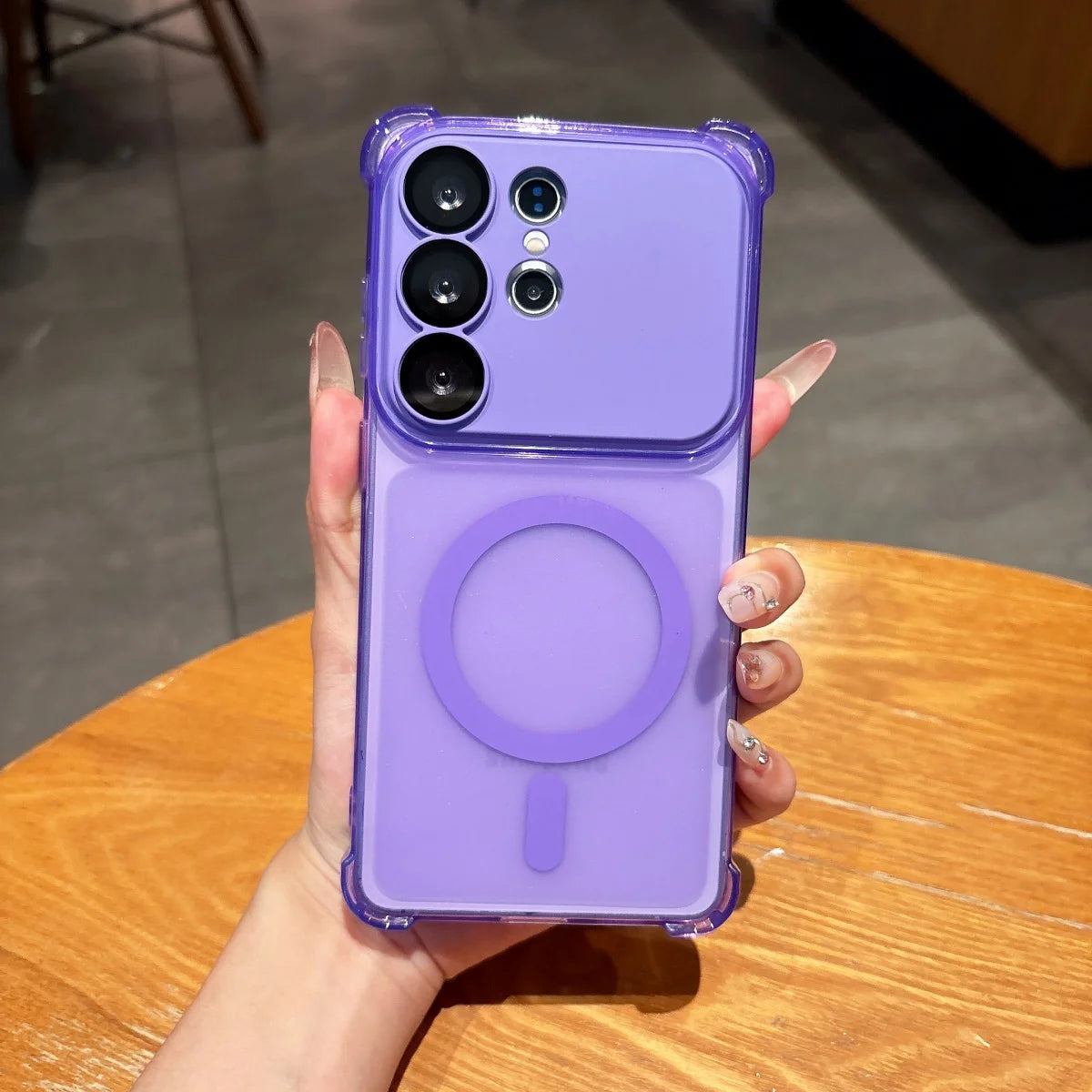 Luxury Detachable Lens Protect Matte Clear Phone Case For Samsung S26 S25 S24 Ultra Plus Four Corner Anti-fall Shockproof Cover