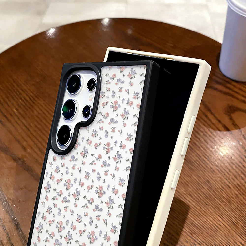 Floral Shockproof Phone Case For Samsung A16 A56 5G A55 A54 A36 A17 A15 A16 A07 S25 S26 Ultra S24 FE S23 Clear Hard Cover Fundas