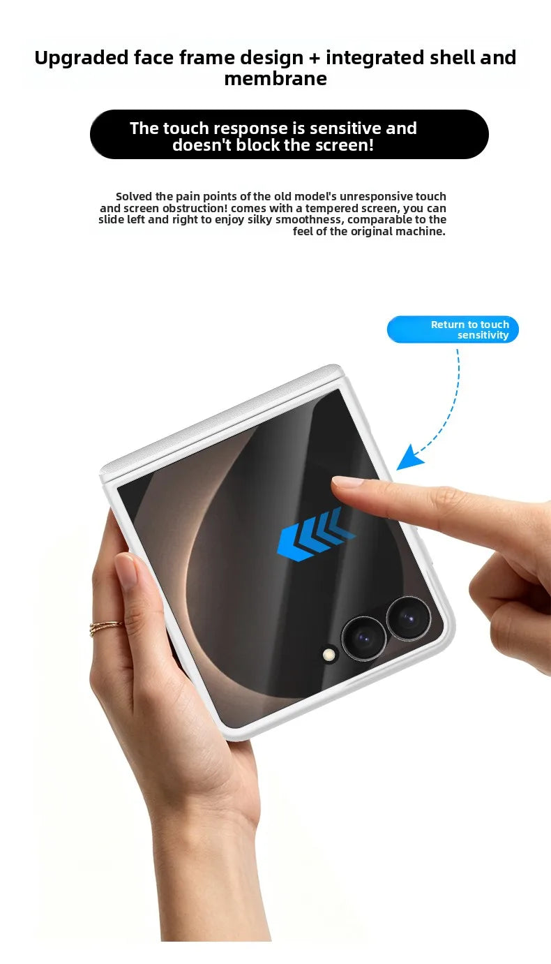 ‌Magnetic Skin Feel Vegan Leather Case‌ for Samsung Z Flip 8 Screen Protector Shockproof for Magsafe Slim Axis Protection Cover