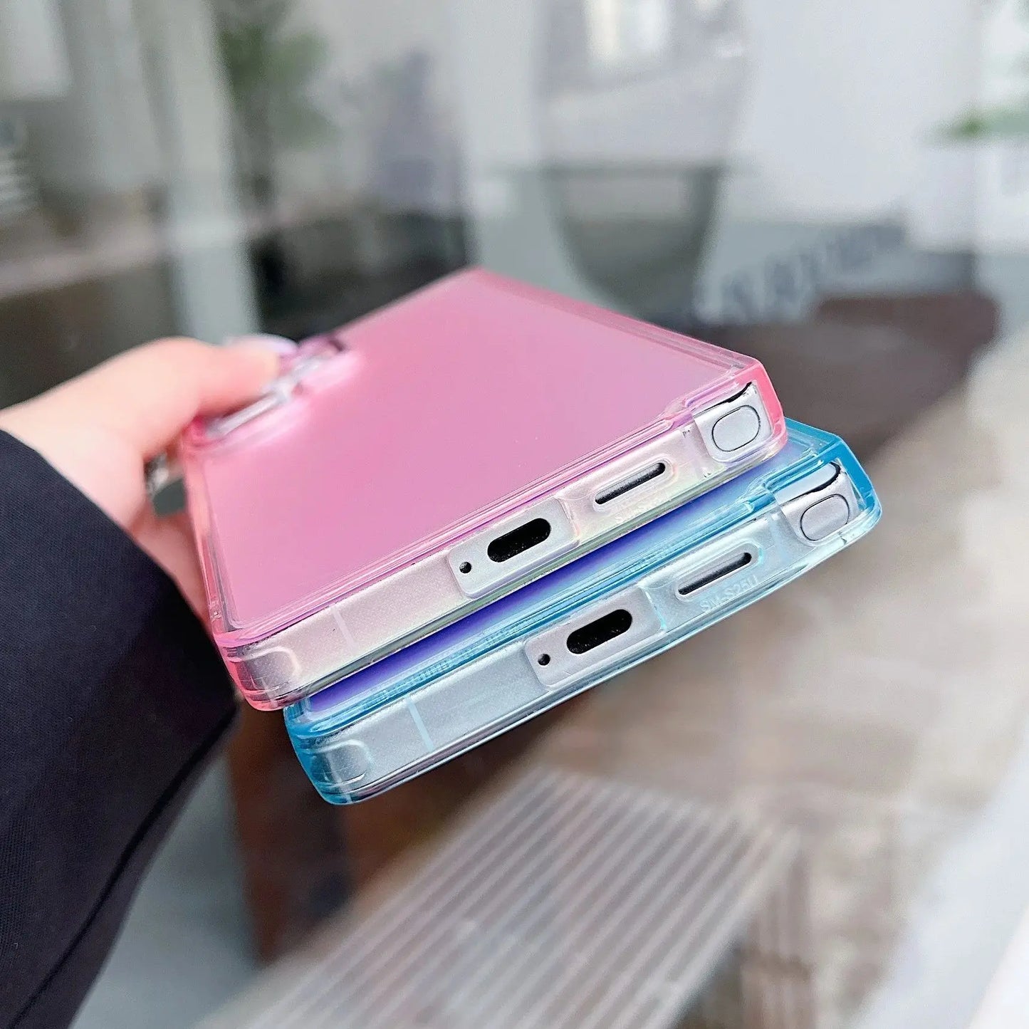 Laser Gradient Matte Shockproof Case For Samsung S26 S25 Edge S24 S23 Ultra Plus FE A17 A07 A56 A36 A26 A16 Anti-Scratch Cover