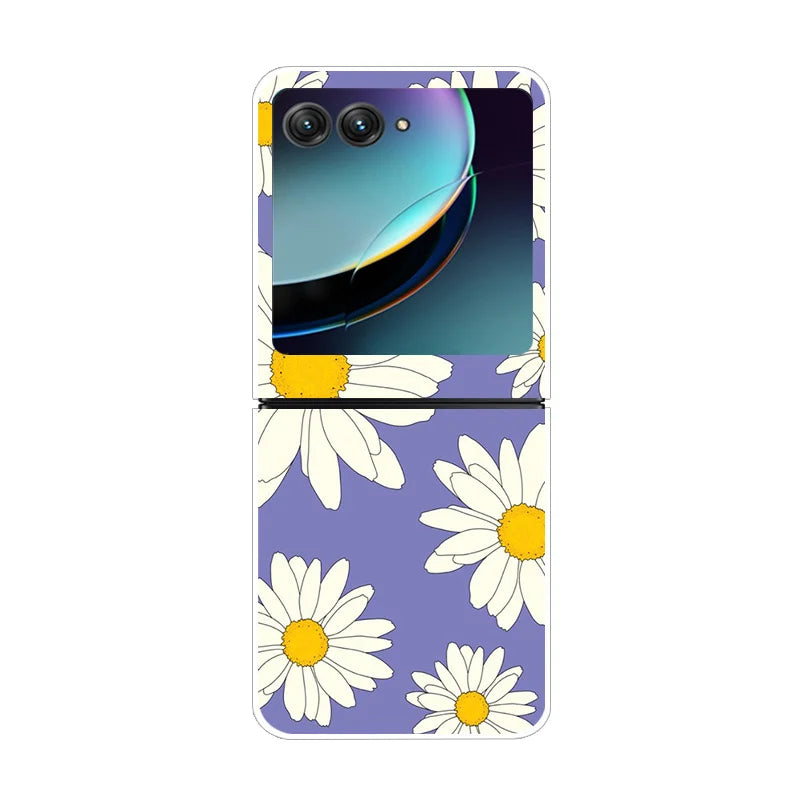 Case For Motorola Razr 40 Ultra Transparent Hard Folding Luxury Pattern For Motorola Moto Razr 40 Ultra Clear Cover Razr40 Ultra