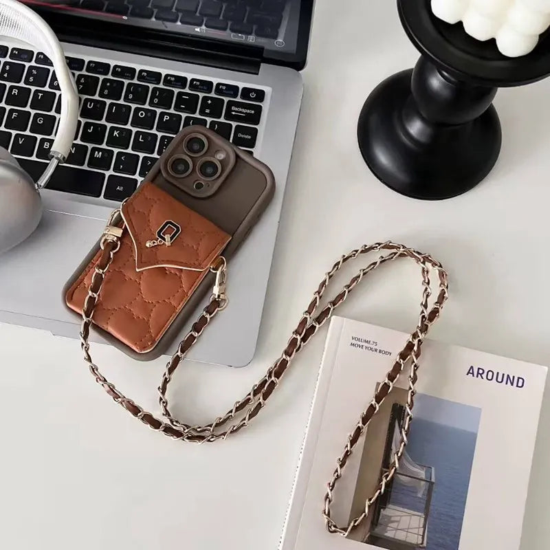 Chain Wallet Phone Case For Motorola Moto G75 G05 G15 G10 Power G20 G30 G13 G23 G53 G22 G52 G82 G60 Edge 60 Fusion Stylus Cover