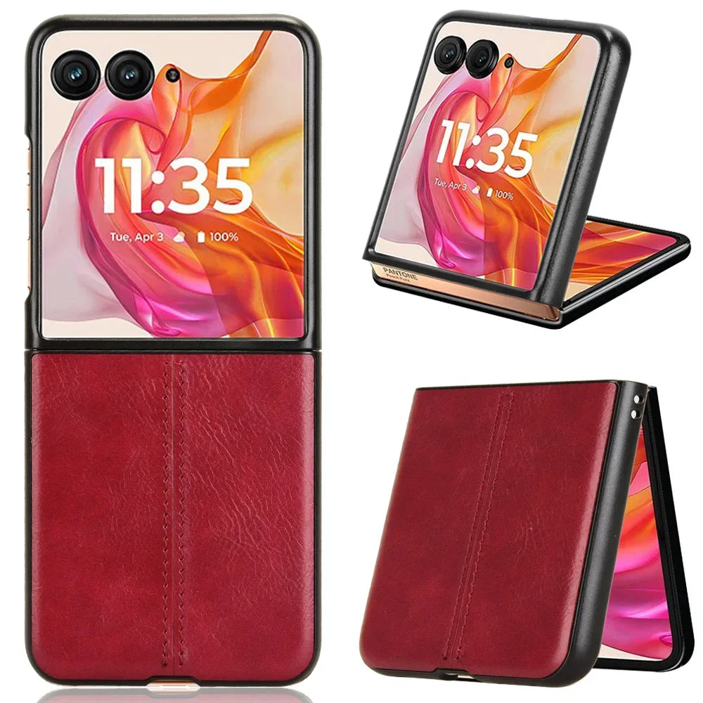 Stitching Fabric Leather Texture Case for Motorola Razr 50 Ultra 2024 Moto Razr 40 Plus 2023 Cover Lightweight Coque Fundas Capa