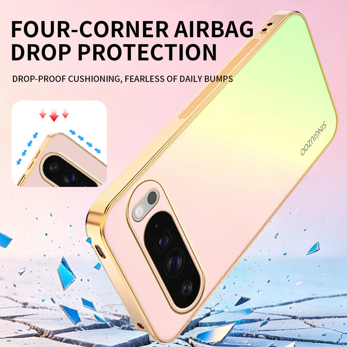 Plating AG Matte Gradient Color Case for Google Pixel 11 10 9 Pro XL 8 7 6 8A 7A 6A  Shockproof Full Camera Protect Back Cover