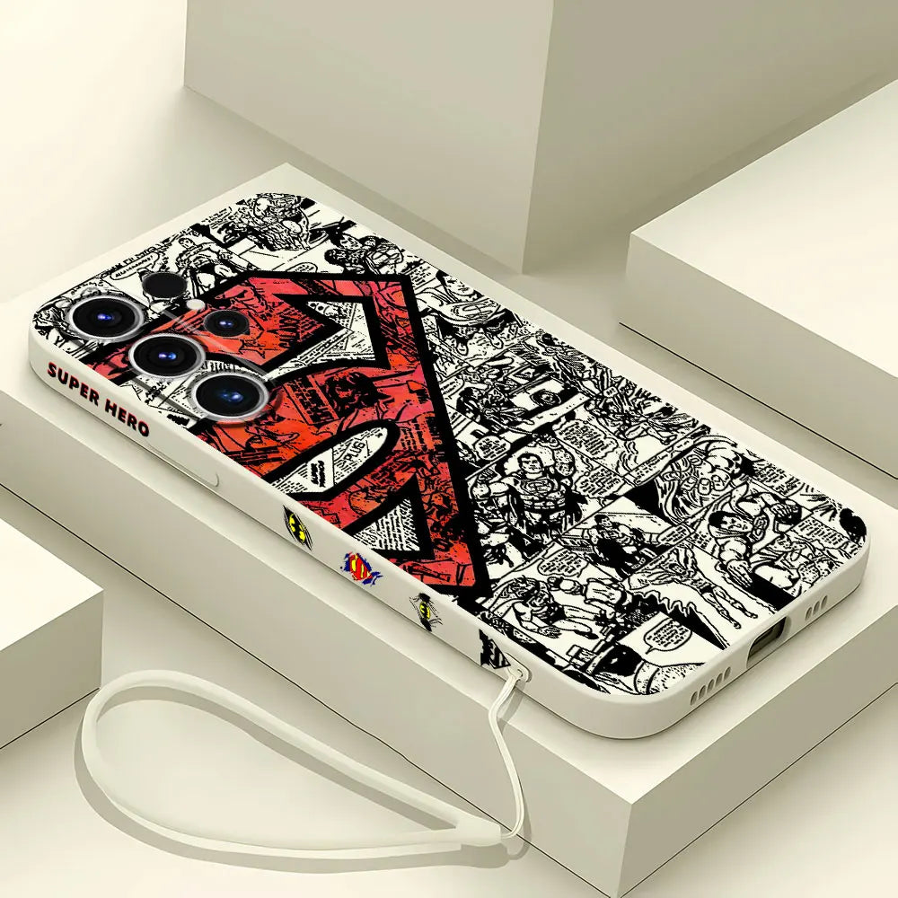 Case for Samsung Galaxy S21 Plus S23 Ultra 5G S20 FE S24 Ultra S22 S22 S-Super-man Comics Soft Cases Shockproof Silicone Cover