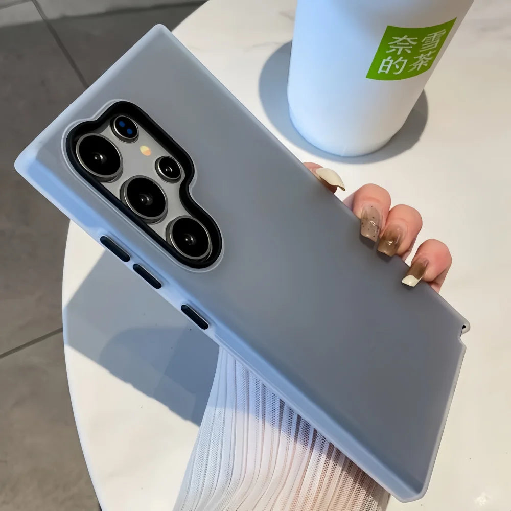 2-in-1 Candy Color Matte Jelly Hard Phone Case For Samsung S25 S24 Ultra S23 FE S22 Plus A55 A54 A53 A35 A34 A33 A15 A14 Cover