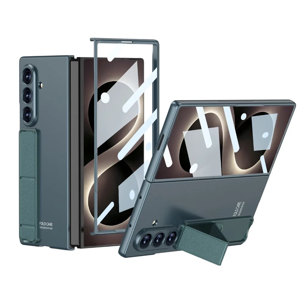 Z Fold8 Ultra Business Invisible Folding Bracket Holder Case for Samsung Galaxy Z Fold 8 Ultra Slim Tempered Glass Film PC Cover