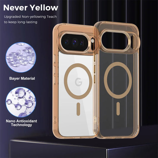 Luxury High Transparent Magnetic For Magsafe Wireless Charging Case For Google Pixel 10 Pro XL 9A Solid Color Bumper Back Cover