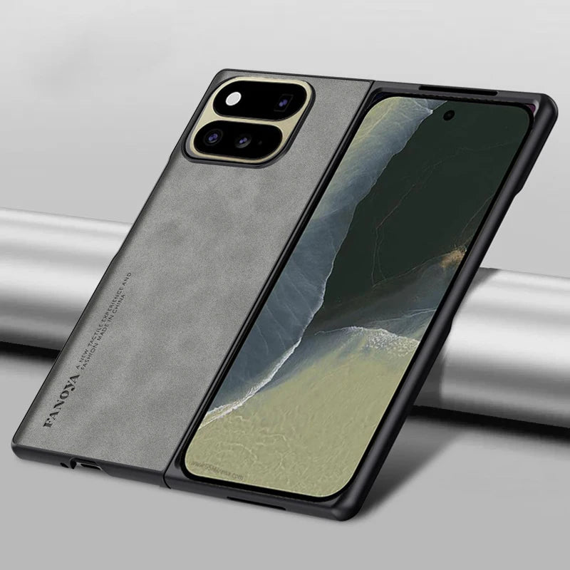 Matte Case for Pixel Fold Faux PU Leather Hard Plastic Back Cover For Google Pixel 11 Fold GZDQ6 2026