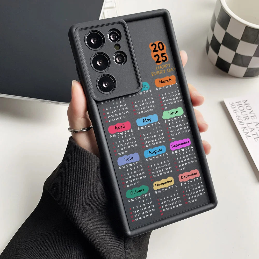 2025 New Year Calendar Phone Case For Poco M6 F5 X5 X6 Pro Case Xiaomi 15 Redmi Note 13 12 11 10 9 8 Pro 14C 13C 10C 12C Cover