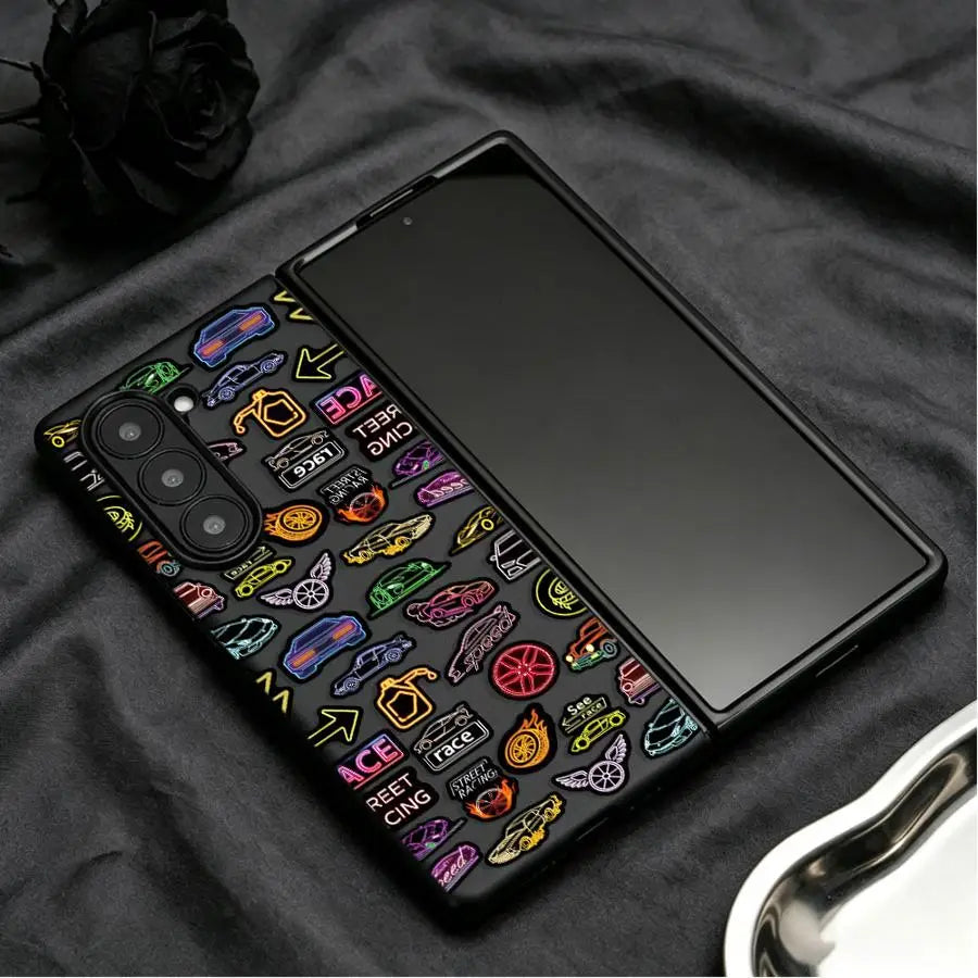 Back Phone Cover Case for Samsung Galaxy Z Fold 8 ZFold5 ZFold6 Z Fold 7 6 5 4 3 ZFold3 ZFold4 ZFold7 Car Sticker Set