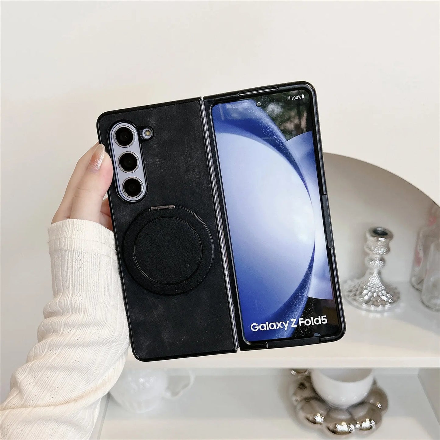 360° Rotating Invisible Kickstand Magnetic Cover Phone Case for Samsung Galaxy Z Fold 7 6 5 4 3 Fold7 Fold6 Fold5 Fold4 Fold3 5G