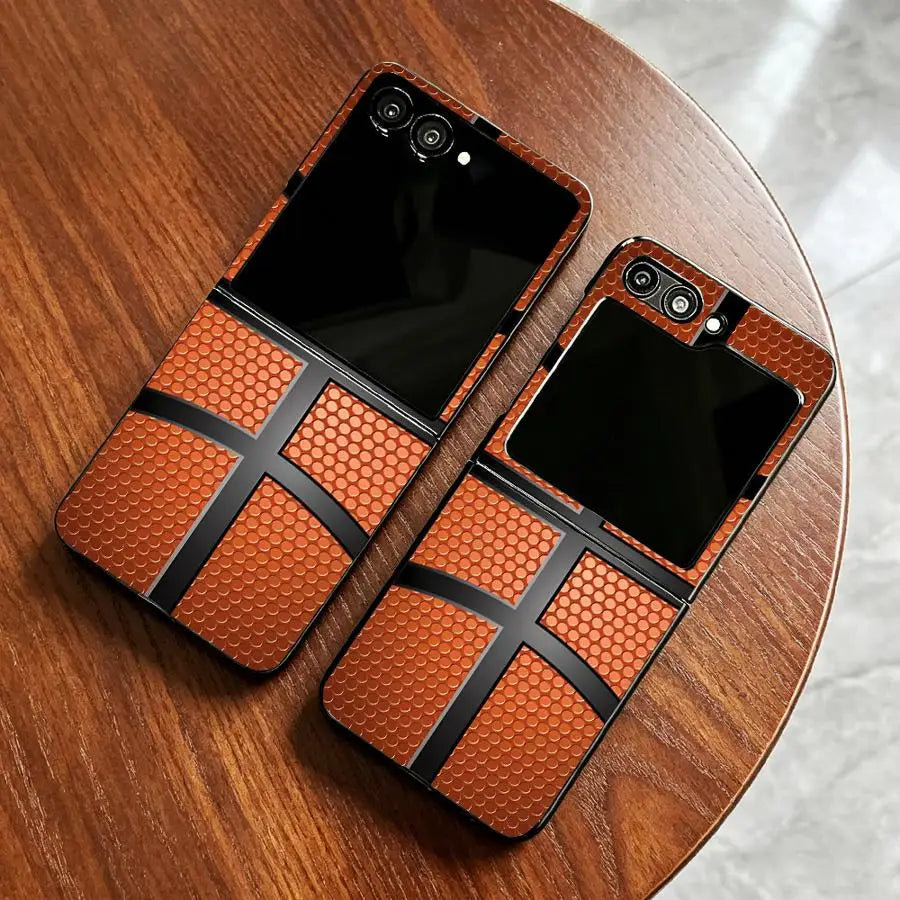 Basketball Texture Design Phone Cover Case for Samsung Galaxy Z Flip 7 6 5 4 3 Z Fold 7 6 5 4 3