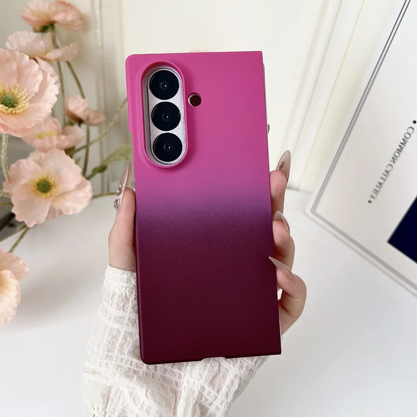 Gradient Colorful Plastic Hard Shell Phone Case for Samsung Galaxy Z Fold 7 6 5 4 3 ZFold7 Fold6 Anti-Drop Protection Back Cover