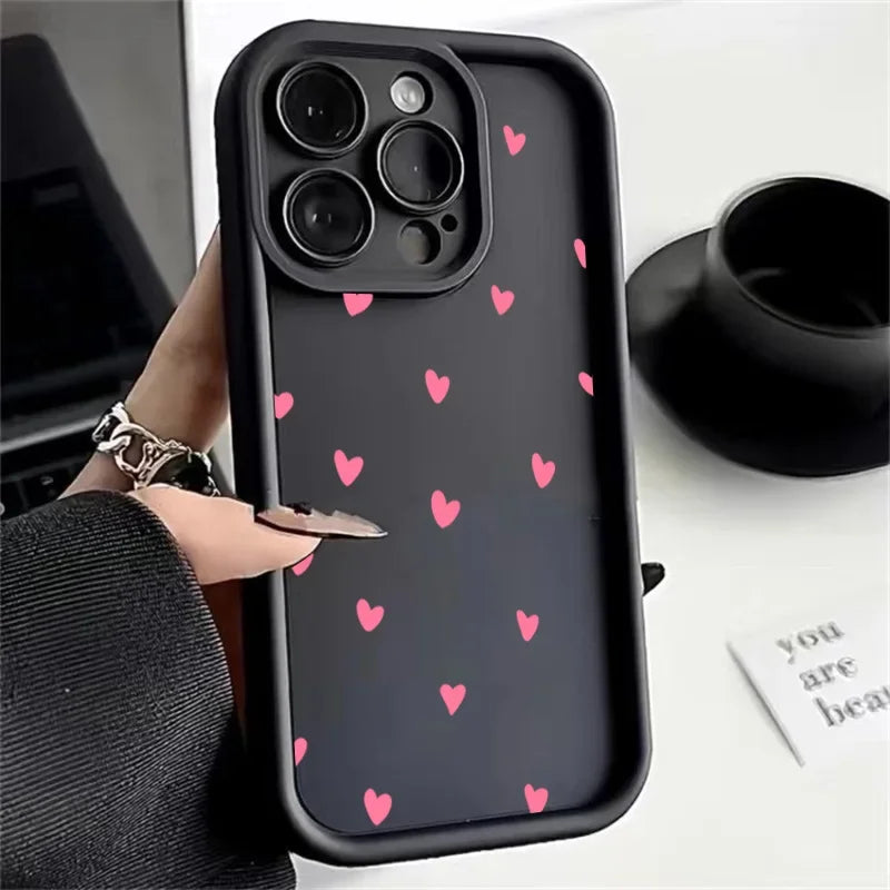 Small Love Heart Phone Case for Motorola Moto Edge 40 Neo 50 Pro 50 Fusion 5G G84 G14 G32 G35 G52 G30 G60S G53 G22 E13 E14 Cover