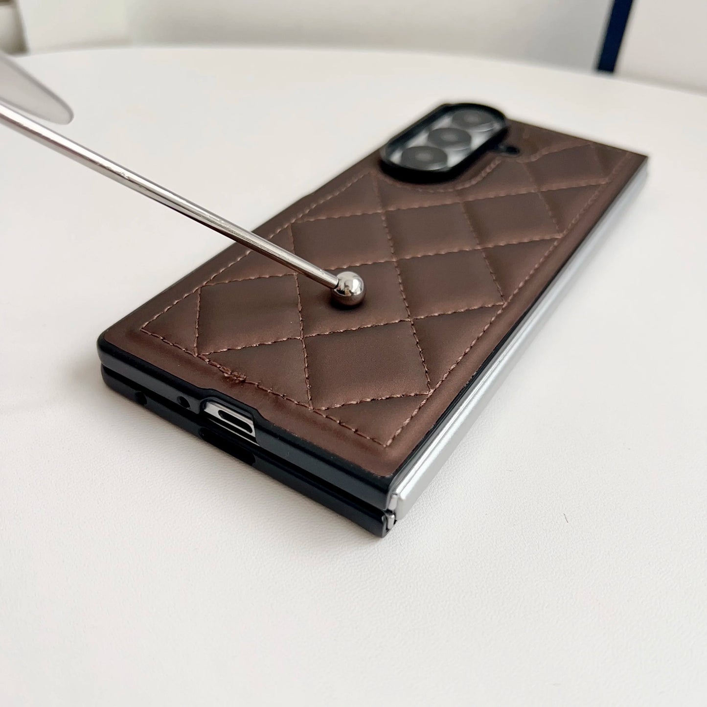 Suitable for Samsung Galaxy Z Fold 7 6 5 luxury fashion premium down jacket leather shockproof phone case