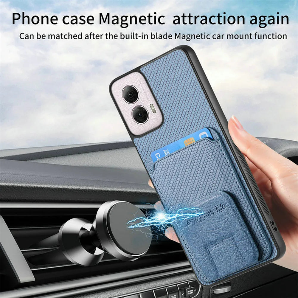 Luxury Case For Motorola G96 5G Leather Card Stand Back Funda Moto G15 Power G05 G35 G45 G55 G75 G85 G34 G96 E15 Magnet Cover