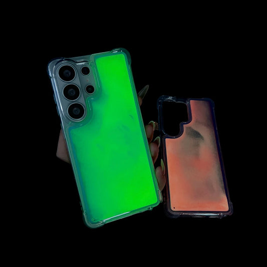 Luminous Quicksand Glowing Case for Samsung Galaxy S26 S25 S24 S23 S22 S21 Ultra Plus FE Cover Shockproof Air-bag Soft Shell