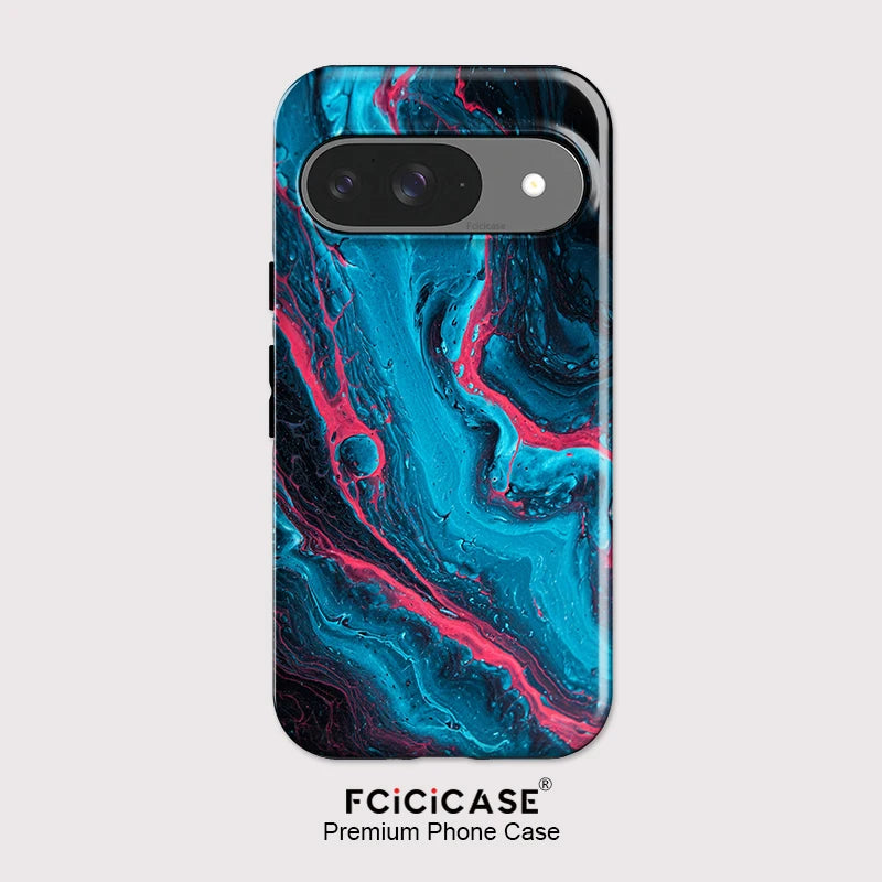 Fcicicase Acrylic Matte Phone Case For Google Pixel 10A 8A 7A 9 10 Pro XL 8 9 10 Pro Marble Painting Dual Layer Matte Cover